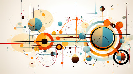 Obraz premium Abstract flat vector design featuring circles and lines