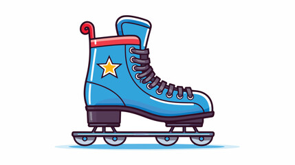 Fototapeta premium Ice skating vector icon line illustration