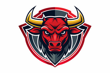 a sports team logo featuring a bull vector art illustration 