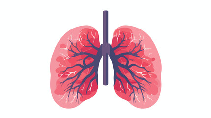 Lungs icon. Breath symbol. Medical concept in flat