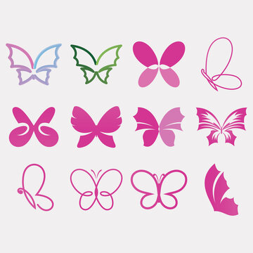 collection of butterfly logos