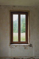 old window in the old wall