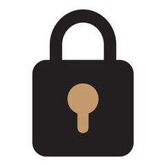lock icon isolated on white background. Flat security symbol. Vector illustration.