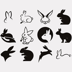 collection of rabbit logos