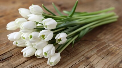 Beautiful bunch of snowdrops flowers