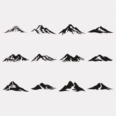 Fotobehang Bergen collection of mountain logos
