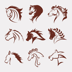 Horse icon set