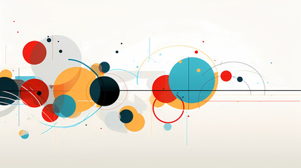 Abstract flat vector design featuring circles and lines