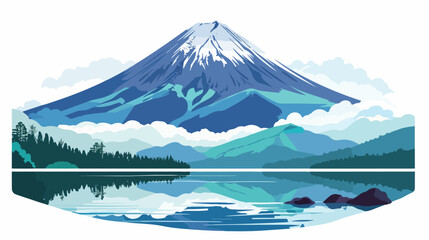 Mountain Fuji San with cloudy at Kawaguchiko Lake  - obrazy, fototapety, plakaty
