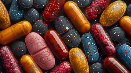 pills and capsules - obrazy, fototapety, plakaty