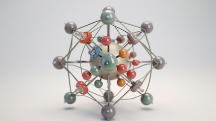 Vibrant 3D atomic model showcasing electrons