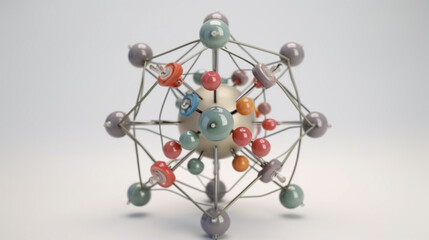Obraz premium Vibrant 3D atomic model showcasing electrons