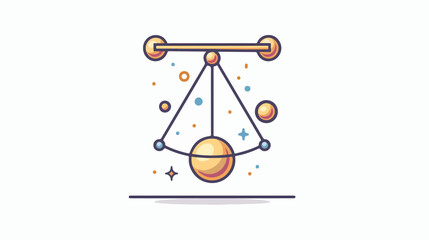 Physics Pendulum Science Flat Color Icon. Vector icon