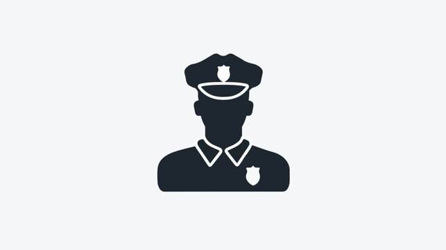 Policeman black icon concept. Policeman flat vector 