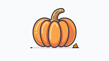 Pumpkin line icon. Vector Illustration.  flat vector