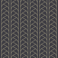 Linear vector pattern, repeating thin line tower waving on dark background in art  concept. pattern is clean for fabric, printing, wallpaper. Pattern is on swatches panel - 763377509