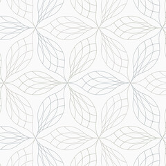 Abstract linear flower petal or leaves geometric pattern vector background, pattern is clean for fabric, printing, wallpaper. Pattern is on swatches panel - 763377515