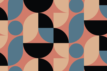 WebGeometry minimalistic pattern from circles shape. Abstract vector pattern design for web banner, wallpaper, Applicable for brochures, posters, covers and banners. - 763377728