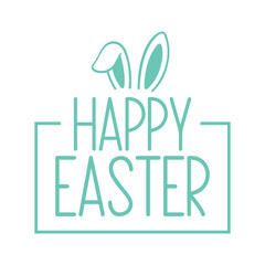 Happy Easter typography clip art design on plain white transparent isolated background for card, shirt, hoodie, sweatshirt, apparel, tag, mug, icon, poster or badge