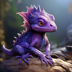 poisonous little purple lizard with spikes сreated with Generative Ai