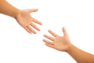 photo of a man's hand on a white background