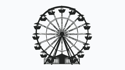 Simple ferris wheel silhouette illustration