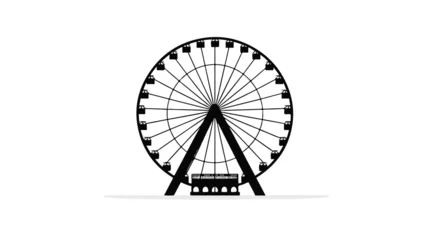 Deurstickers Simple ferris wheel silhouette illustration © Aina