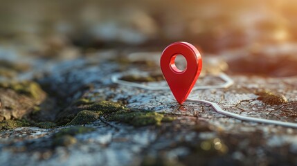 Red Pin GPS location symbol icon sign maps Place Business location route graphic road mark destination