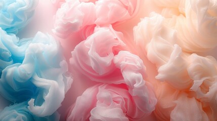 Naklejka premium Colorful cotton candy in soft pastel color background