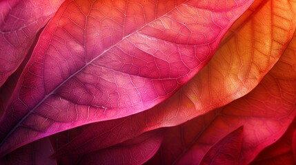 Red pink green macro foliage leaf vein texture background