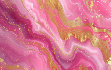 Pink and gold liquid marble background