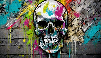  Skull Graffiti Background