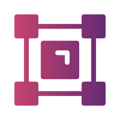 curve flat gradient icon