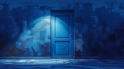 A simple minimalist illustration of a closed door