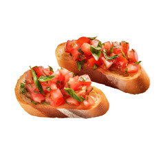 bruschetta isolated on white, png