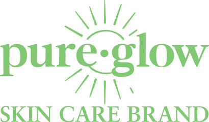 Obraz premium Modern skincare logo template named PureGlow. AI generative.