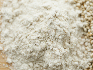 sorghum flour next to seeds