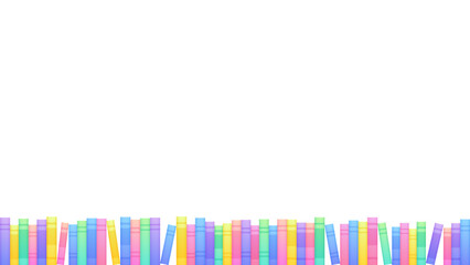 本が並んだフレームのイラスト素材_グラデーション