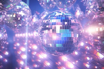 Obraz premium shining disco balls, gleaming mirror balls