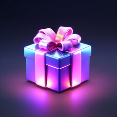 3d icon, one cartoon toy gift box,3d lllustration, sleek, game props сreated with Generative Ai