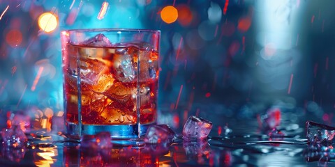 A popular cocktail drink with ice - obrazy, fototapety, plakaty