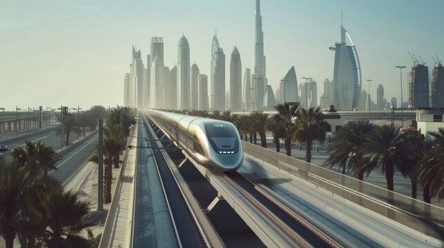 futuristic bullet train or hyperloop ultrasonic train capsule
