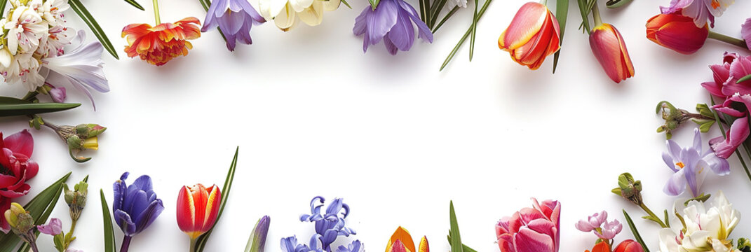 Rahmen aus Fr&uuml;hlingsblumen mit Textfreiraum