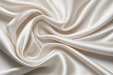 Obraz premium Beautiful background luxury cloth with drapery and wavy folds of white silk satin material texture