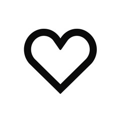 heart in the style of minimalist black line icon on a white background, clean and rounded edges сreated with Generative Ai