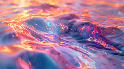 A picture of flowing holo 3D landscapes, with an eternal void as the background, in a dimension of surreal horizons