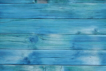 Blue and Green painted wood wall wooden plank board texture background with grains and structures