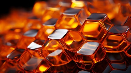 Close-Up of Bunch of Orange Hexagonals
