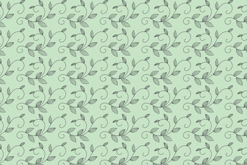 Oriental floral design ornament. Hand painting simple flower head seamless pattern and swatch. Bright color seamless flower pattern border for greeting card, header, banner, wallpaper, backdrop decor.