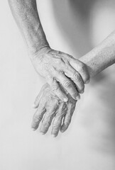 Body parts of elderly people who have symptoms of muscle and joint abnormalities, pain, and inflammation.